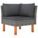 vidaXL Salon de jardin 7 Pièces avec coussins Résine tressée Gris