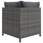 vidaXL Salon de jardin 6 Pièces avec coussins Résine tressée Gris