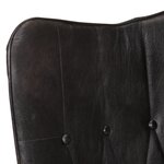 vidaXL Chaise à oreilles Noir Cuir véritable