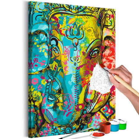 Tableau à peindre par soi-même - colourful ganesha l x h en cm 40x60