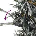 vidaXL Sapin de Noël artificiel mince avec neige floquée 240 cm PVC/PE