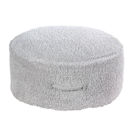 Pouf gris clair en coton 50 x 50 x 20 cm