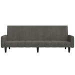 vidaXL Canapé-lit à 2 places Gris foncé Velours