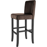 Tectake lot de 2 chaises de bar - marron