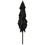 vidaXL Parasol à 3 niveaux avec mât en aluminium Noir 2 5x2 5 m