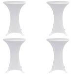 vidaXL Housses élastiques de table Ø 70 cm Blanc 4 Pièces