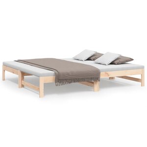 vidaXL Lit coulissant 2x(75x190) cm Bois de pin massif