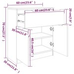 vidaXL Buffet Gris béton 60x30x70 cm Bois d'ingénierie