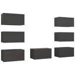 vidaXL Meubles TV 7 Pièces Gris 30 5x30x60 cm Aggloméré