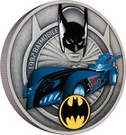Pièce de monnaie 2 Dollars Niue 2021 1 once argent Antique – Batmobile de 1997