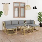 vidaXL Salon de jardin 7 Pièces avec coussins bois de pin imprégné