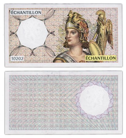 Billet de collection échantillon athéna (1990-1995) france - neuf - d.a.b