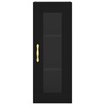 vidaXL Buffet haut Noir 34 5x34x180 cm Bois d'ingénierie