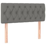 vidaXL Sommier tapissier et matelas et LED Gris foncé 120x200 cm Tissu