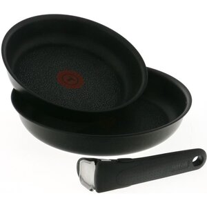 Tefal l6509105 ingenio expertise lot 2 poêles 22/26 cm + poignée  induction + four  revêtement antiadhésif  fabriqué en france