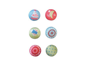 Magnet en tissu 17 mm Enfance 6 pièces
