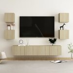 vidaXL Ensemble de meubles TV 6 Pièces Chêne sonoma Aggloméré
