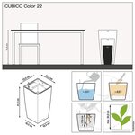 LECHUZA Jardinière CUBICO Color 22 ALL-IN-ONE Blanc