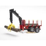 BRUDER - Remorque forestiere avec chargeur, rondins de bois inclus - 46,5 cm
