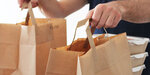Lot de 500 sacs cabas en papier kraft brun marron havane avec poignée plate 320 x 220 x 280 mm 19 litres résistant papier 80g/m² non imprimé
