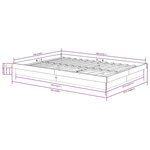 vidaXL Cadre de lit Bois massif 150x200 cm Grand