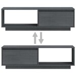 vidaXL Meuble TV Gris 110x30x33 5 cm Bois de pin massif