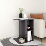 vidaXL Table d'appoint Gris brillant 60x40x45 cm Aggloméré