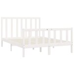 vidaXL Cadre de lit Blanc Bois massif 160x200 cm