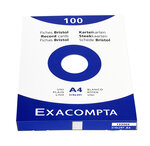 Etui de 100 fiches BRISTOL 210x297 A4 Blanc Uni EXACOMPTA