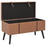 vidaXL Tabourets de rangement 3 Pièces Marron Similicuir