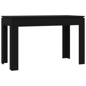 vidaXL Table de salle à manger Noir 120 x 60 x 76 cm Aggloméré