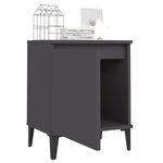 vidaXL Table de chevet avec pieds en métal Gris 40x30x50 cm
