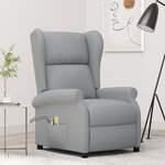 vidaXL Fauteuil de massage électrique à oreilles gris clair tissu
