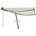 vidaXL Auvent automatique avec capteur de vent et LED 450x350 cm Crème