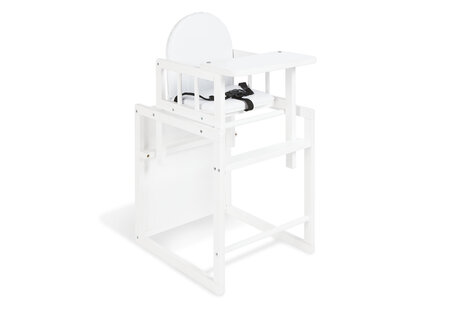 Chaise haute en bois combie Nele laqué blanc - Pinolino