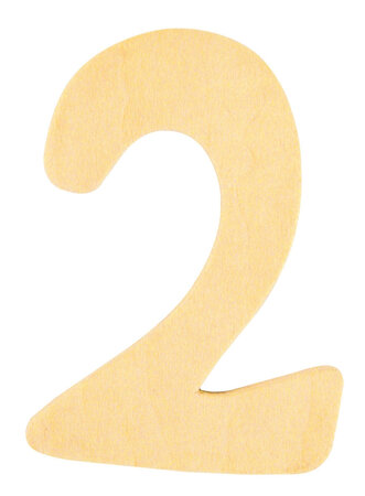 Chiffre en bois 6 cm Chiffre 2