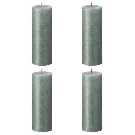Bolsius Bougies pilier rustiques Shimmer 4 Pièces 190x68 mm Bleu oxyde