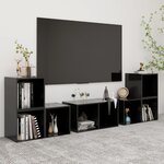 vidaXL Ensemble de meubles TV 6 Pièces Noir brillant Aggloméré
