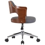 vidaXL Chaises pivotantes à manger lot de 2 gris bois courbé et tissu