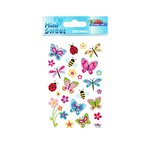 Autocollants - Papillons à paillettes - Époxy transparent - 2 2 cm