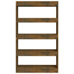 vidaXL Bibliothèque/Séparateur de pièce Chêne fumé 80x30x135 cm