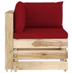 vidaXL Salon de jardin 9 Pièces avec coussins Bois imprégné de vert