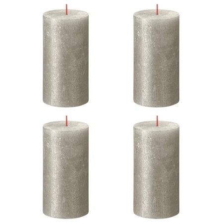 Bolsius Bougies pilier rustiques Shimmer 4 Pièces 130x68 mm Champagne