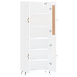 vidaXL Buffet haut Blanc brillant 69 5x34x180 cm Bois d'ingénierie