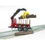 BRUDER - Remorque forestiere avec chargeur, rondins de bois inclus - 46,5 cm