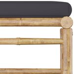 vidaXL Salon de jardin 3 Pièces avec coussins gris foncé Bambou