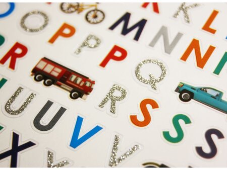 80 Autocollants - Alphabet - Voitures