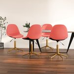 vidaXL Chaises à dîner pivotantes 4 Pièces Rose Velours