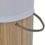 vidaXL Panier à linge rond Bambou naturel