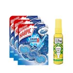 Bloc Cuvette Active Fresh Eau Bleue x3 + Desodorisant WC Spray V.I.Poo Anti Odeur Parf... HARPIC
